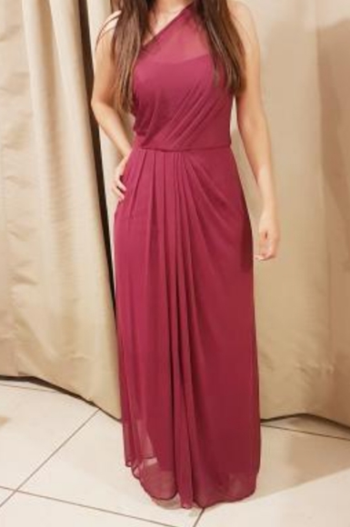 David's Bridal Dresses & Skirts - David's Bridal Wine Bridesmaid 1 Strap Long Dress